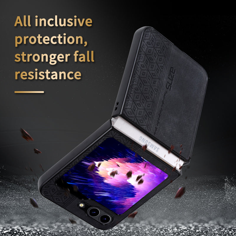 AZNS For Samsung Galaxy Z Flip6 5G Case PU Leather Coated PC Hard Phone Cover AZNS For Samsung Galaxy Z Flip6 5G Case PU Leather Coated PC Hard Phone Cover